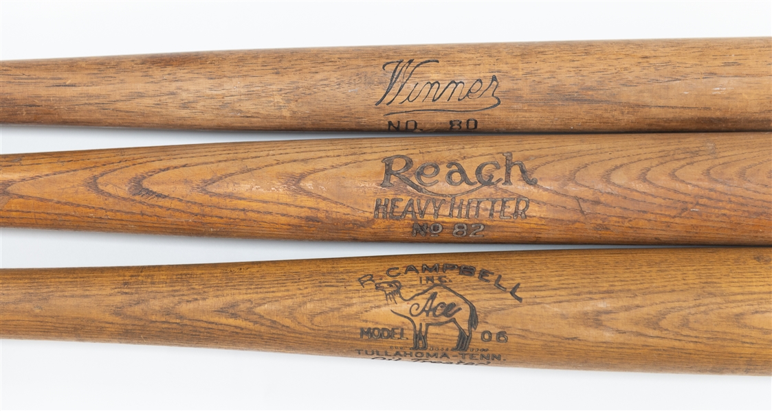 Lot of (3) Vintage Baseball Bats Circa Early 1900s