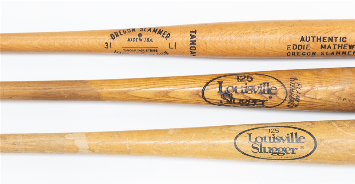 Lot of (3) vintage Baseball Bats w. (2) Louisville Slugger Roberto Clemente Genuine 016