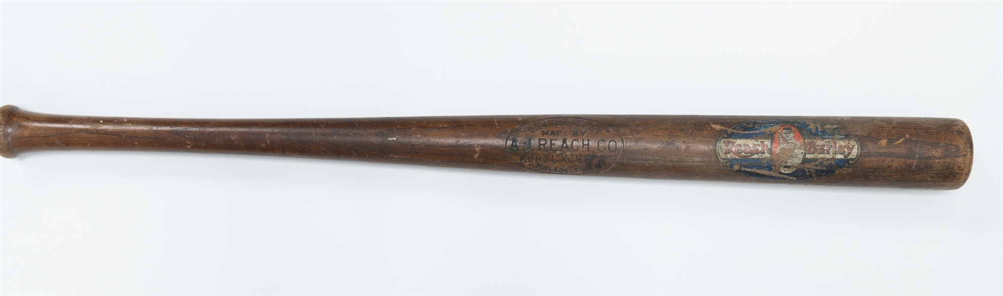 Vintage A.J. Reach The Burley Model W 11/0 Baseball Decal Bat Circa 1910s