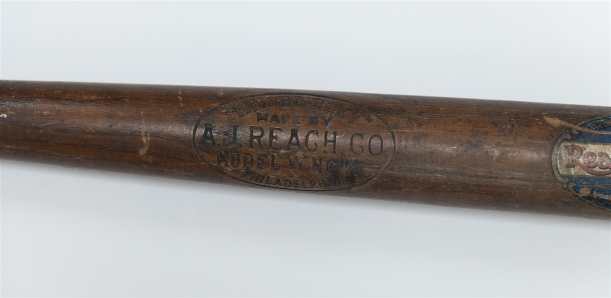 Vintage A.J. Reach The Burley Model W 11/0 Baseball Decal Bat Circa 1910s