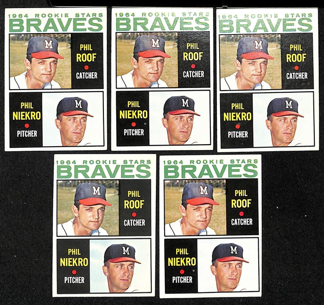  Lot of (350+) 1964 Topps Baseball Cards w. (5) Phil Niekro Rookie Cards