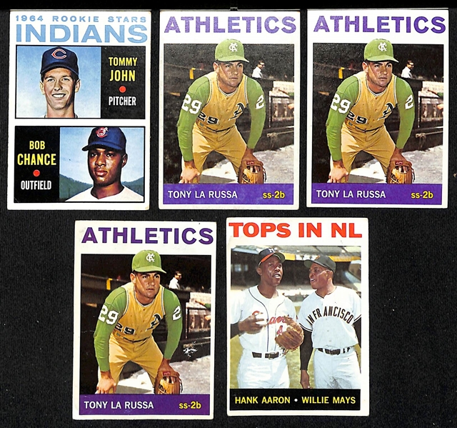  Lot of (350+) 1964 Topps Baseball Cards w. (5) Phil Niekro Rookie Cards