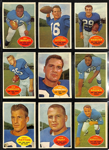  1960 Topps Football Near Complete Set of 131 Cards w. Jim Brown