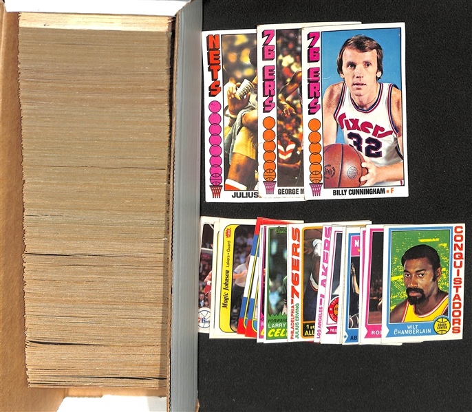  Lot of (400+) Topps Basketball Cards from 1974-1980 w. 1974 Wilt Chamberlain