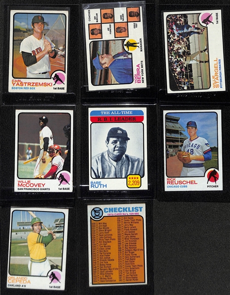 Mostly Baseball Mixed Lot w. (150+) 1973 Topps Baseball Cards, 1969 Milton Bradley Cards, Sports Illustrated for Kids Uncut Sheets, More