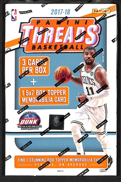 2017-18 Panini Threads 5x7 Jumbo Jersey Sealed Blaster Box (Tatum Rookie Year)