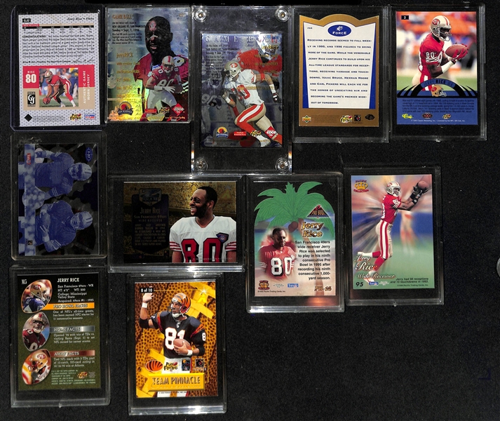 Lot of (20+) Jerry Rice Inserts w. Rare 1996 Upper Deck Game Worn Jersey Relic