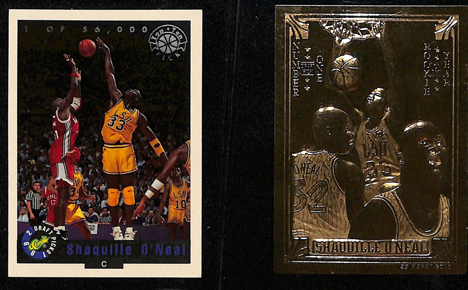 Lot of (10) Shaquille O'Neal Inserts and Rookies Including Classic Superior Pix Autograph #d /200