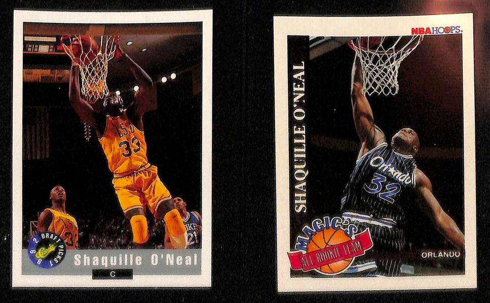 Lot of (5) Shaquille O'Neal Inserts and Rookies including 1992 Stadium Club Beam Team