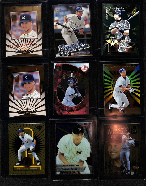 Lot of (45+) Derek Jeter Baseball Cards w. Many Inserts and Rookies Including 1997 Donruss Elite Passing the Torch Auto #d /1500