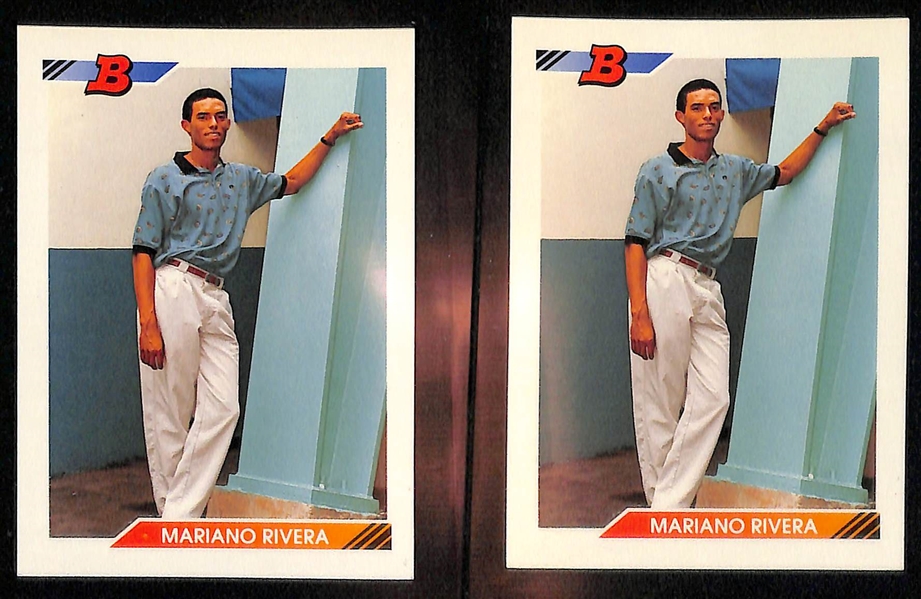Lot of (3) Mariano Rivera Cards w. (2) 1992 Bowman Rookies and 1996 Leaf Signature Series Autograph
