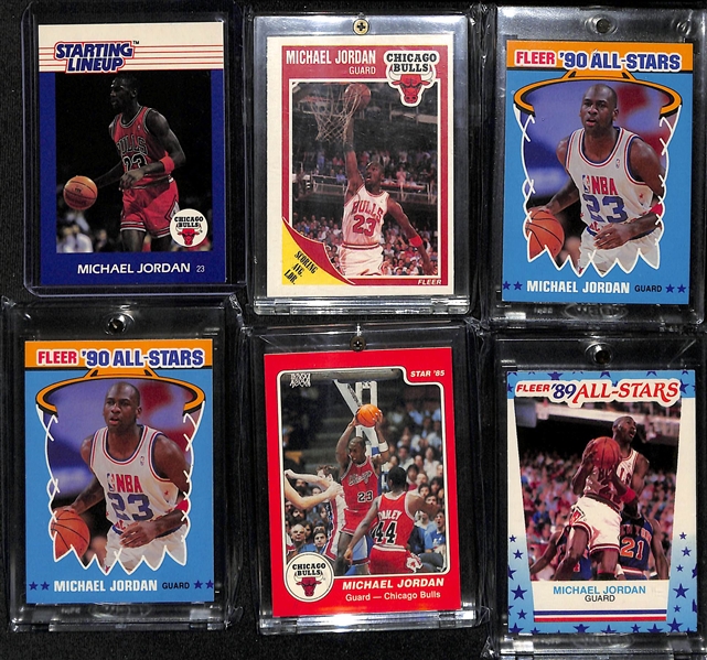 Lot of (30+) Michael Jordan Basketball Cards w. 1988 Starting Lineup Card, 1989 Fleer # 21, and Many More