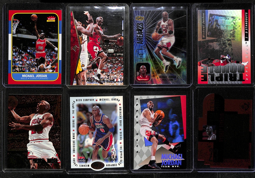 Lot of (30+) Michael Jordan Basketball Cards w. 1988 Starting Lineup Card, 1989 Fleer # 21, and Many More