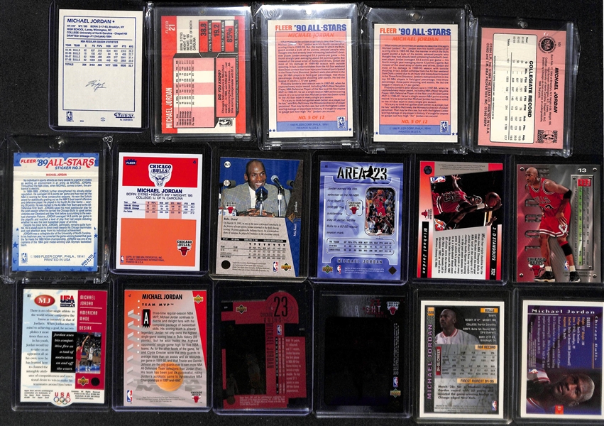 Lot of (30+) Michael Jordan Basketball Cards w. 1988 Starting Lineup Card, 1989 Fleer # 21, and Many More