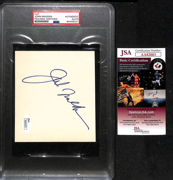 John Madden Cut Autograph PSA/DNA Encased