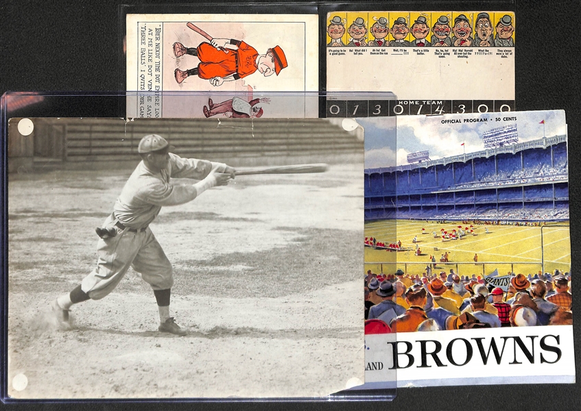 Vintage Sports Ephemera Lot w. 1958 Giants vs. Browns NFL Program