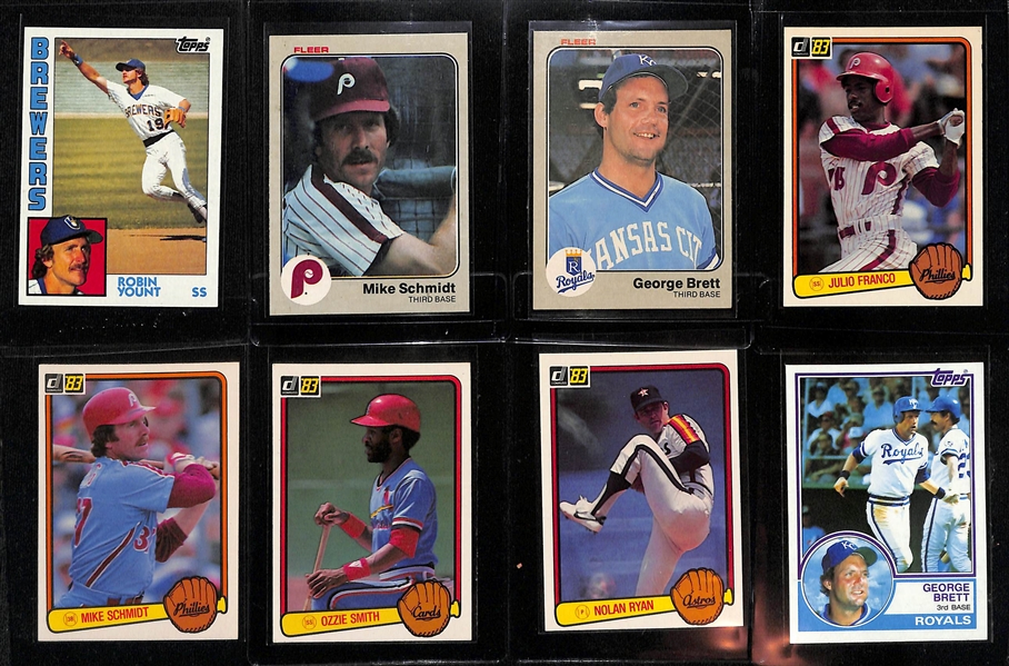 (100+) 1980-85 Baseball Stars Lot w. Fisk, Schmidt, Ryan, Henderson, Yount, McCovey and Many More