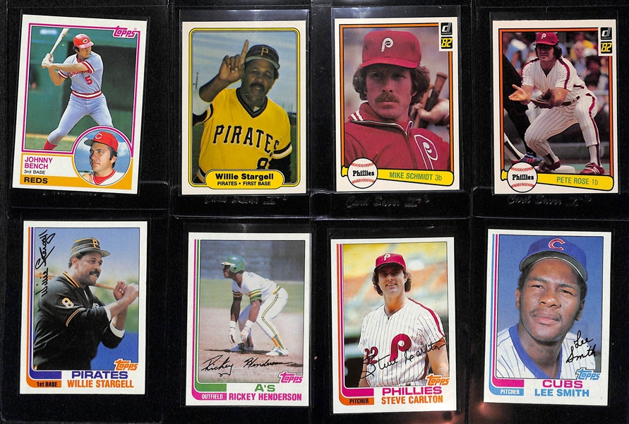 (100+) 1980-85 Baseball Stars Lot w. Fisk, Schmidt, Ryan, Henderson, Yount, McCovey and Many More