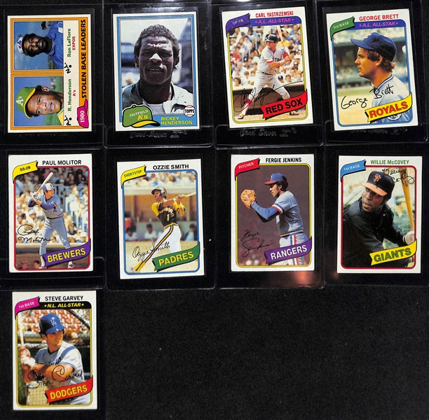 (100+) 1980-85 Baseball Stars Lot w. Fisk, Schmidt, Ryan, Henderson, Yount, McCovey and Many More