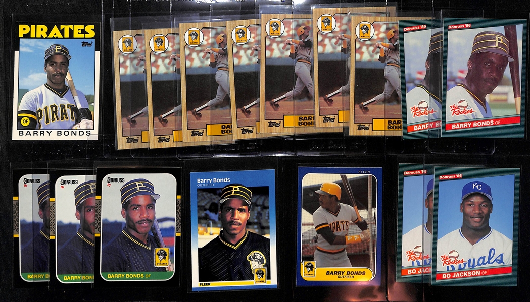 Lot of (45) Barry Bonds and Bo Jackson Mostly Rookie Baseball Cards