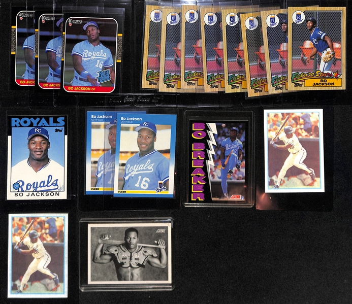 Lot of (45) Barry Bonds and Bo Jackson Mostly Rookie Baseball Cards