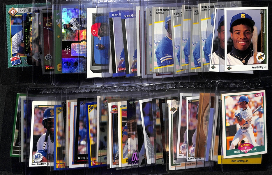 Lot of (60+) Ken Griffey Jr. Baseball Cards w. (16) Rookie Cards Including (2) 1989 Upper Deck