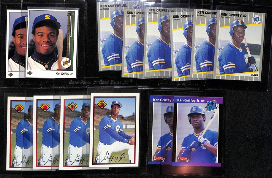 Lot of (60+) Ken Griffey Jr. Baseball Cards w. (16) Rookie Cards Including (2) 1989 Upper Deck