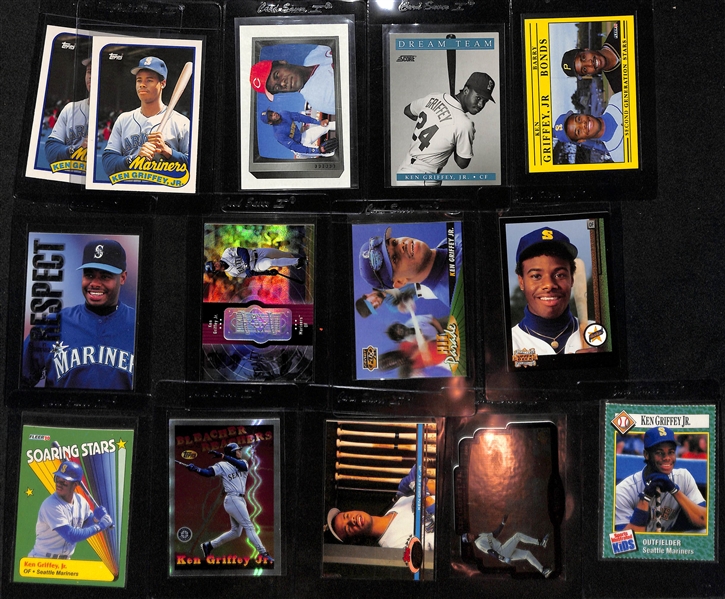 Lot of (60+) Ken Griffey Jr. Baseball Cards w. (16) Rookie Cards Including (2) 1989 Upper Deck