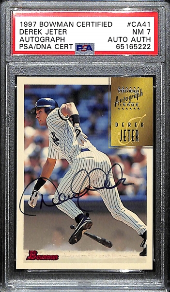 1997 Bowman Certified Derek Jeter Autographed Card #CA41 Graded PSA 7