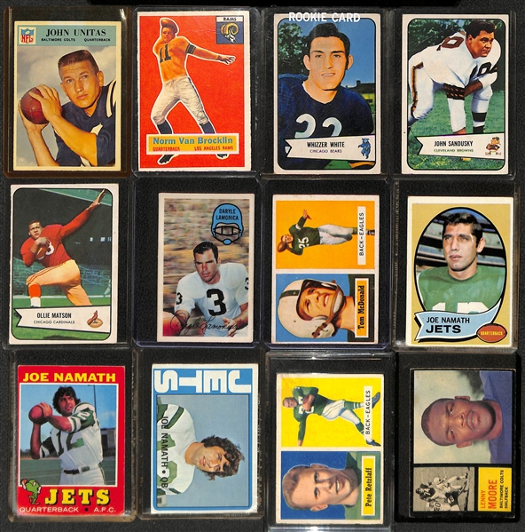 Lot of (84) Football Star Cards from 1955-1976 w. 1966 Philadelphia Johnny Unitas