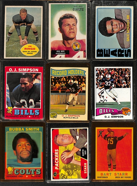 Lot of (84) Football Star Cards from 1955-1976 w. 1966 Philadelphia Johnny Unitas