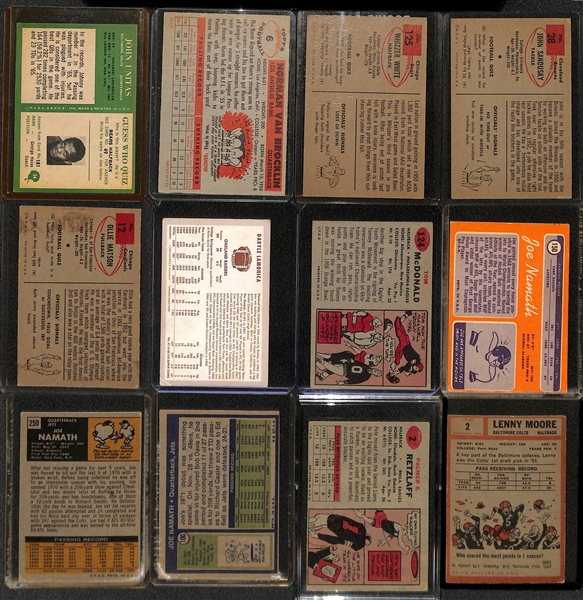 Lot of (84) Football Star Cards from 1955-1976 w. 1966 Philadelphia Johnny Unitas