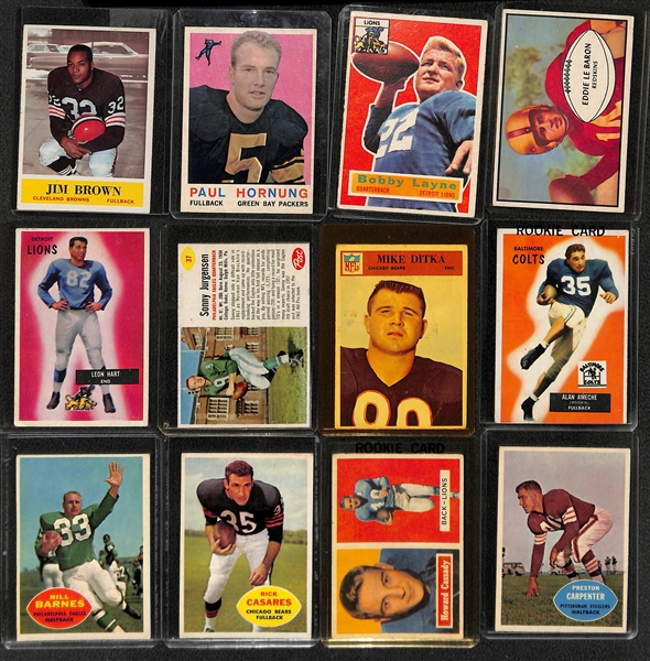 Lot of (109) Football Star Cards from 1953-1975 w. 1964 Philadelphia Jim Brown