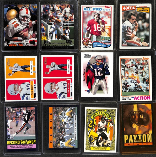  Lot of (22) Football Star Cards from 1982-2005 w. (2) Different 1998 Presspass Peyton Manning Rookie Cards