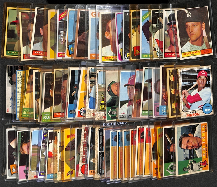 Lot of (58) Topps Baseball Star Cards from 1960-1968 w. 1961 Roger Maris 