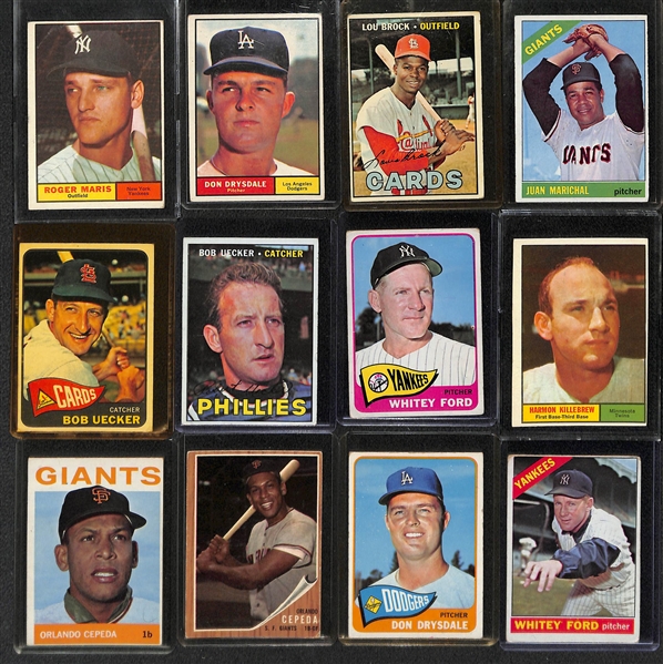 Lot of (58) Topps Baseball Star Cards from 1960-1968 w. 1961 Roger Maris 
