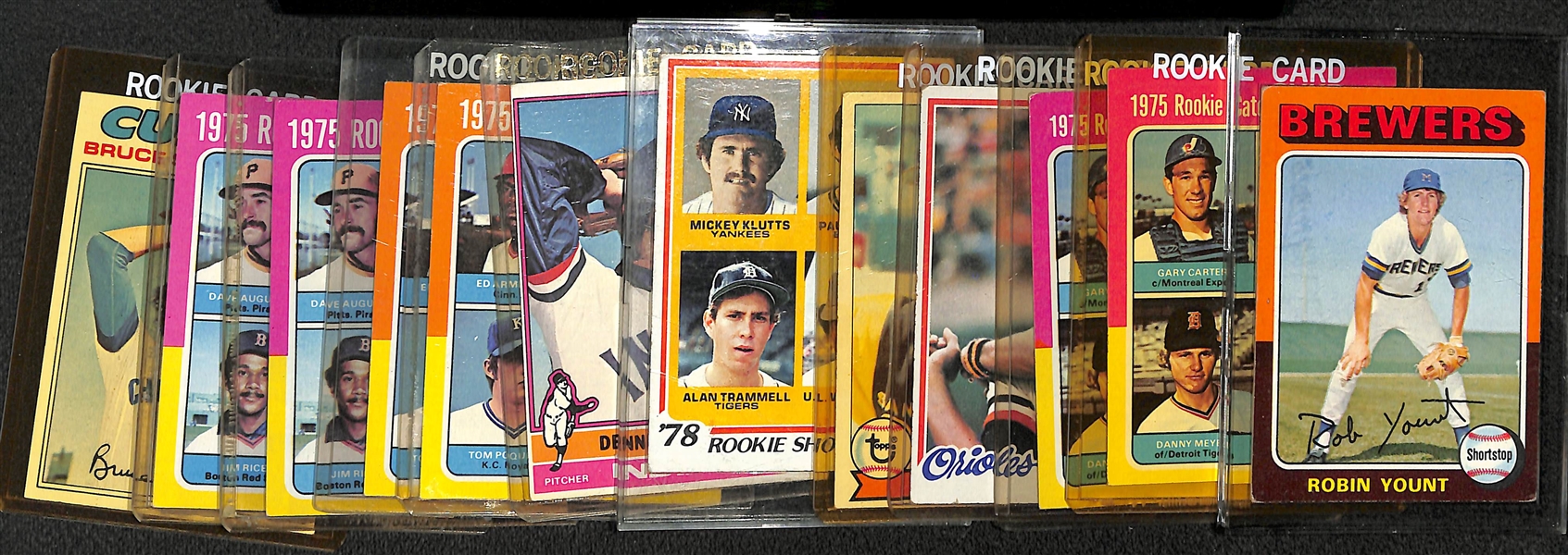 Lot of (12) Topps Baseball Rookie Cards from 1975-1979 w. 1965 Yount Rookie Card