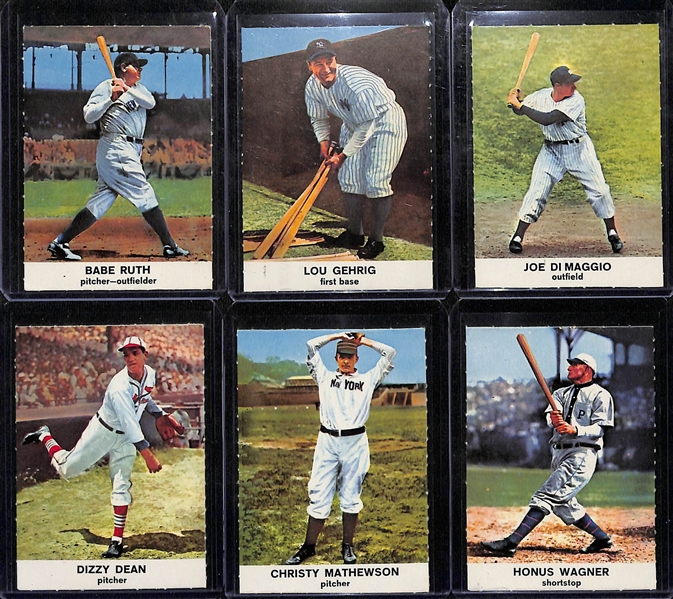  Lot of (32 of 33 Cards) 1961 Golden Press Baseball Card Set w. Babe Ruth & Lou Gehrig