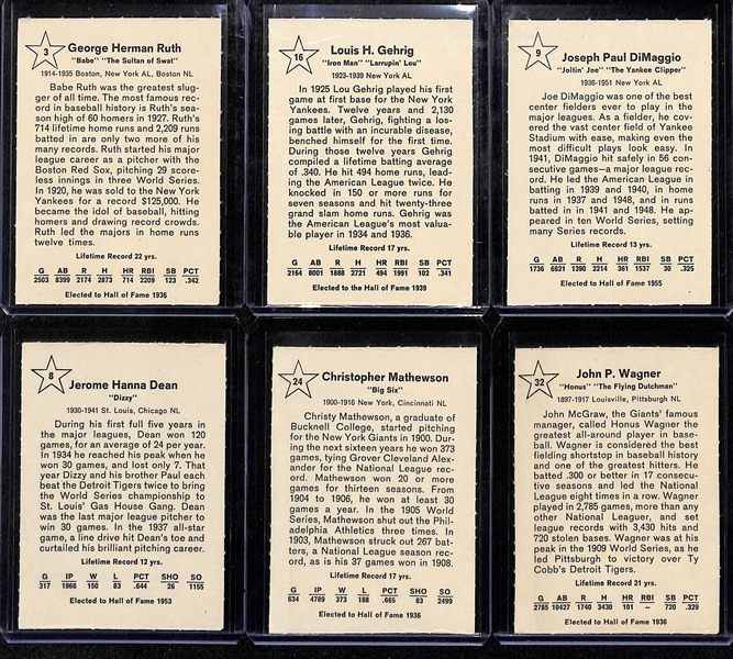  Lot of (32 of 33 Cards) 1961 Golden Press Baseball Card Set w. Babe Ruth & Lou Gehrig