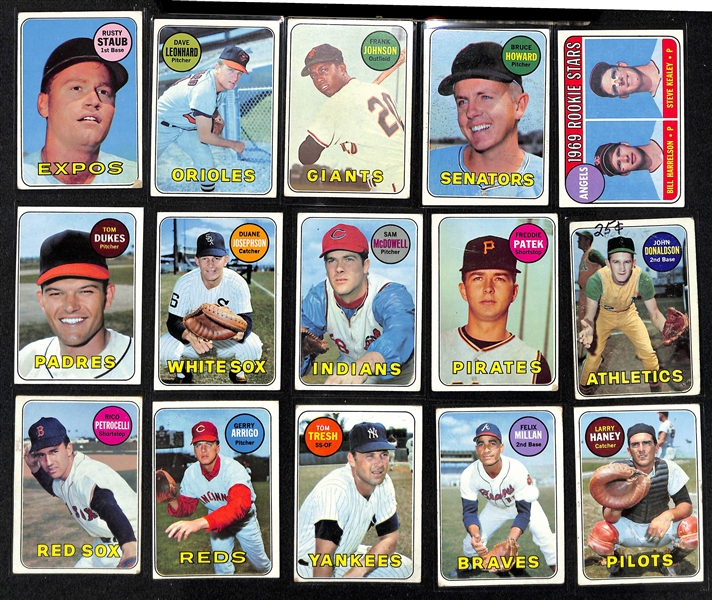 Lot of (315) 1969 Topps Baseball Cards w. Primarily Substars & Commons