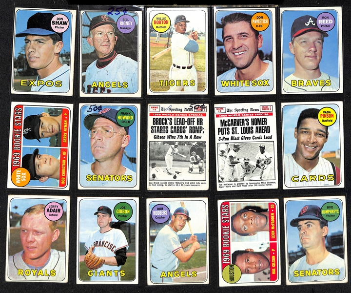 Lot of (315) 1969 Topps Baseball Cards w. Primarily Substars & Commons