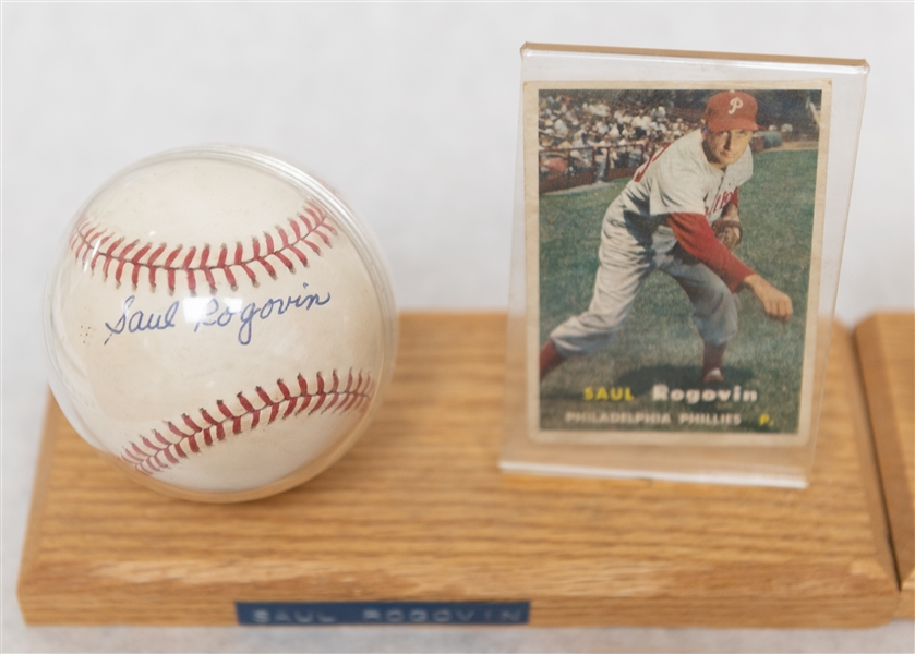 Lot of (7) Philadelphia Phillies Single Signed Baseballs & Baseball Card of Vintage Players w. John Briggs - JSA Auction Letter