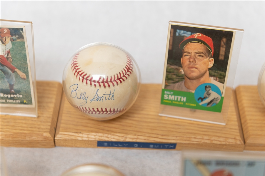 Lot of (7) Philadelphia Phillies Single Signed Baseballs & Baseball Card of Vintage Players w. John Briggs - JSA Auction Letter