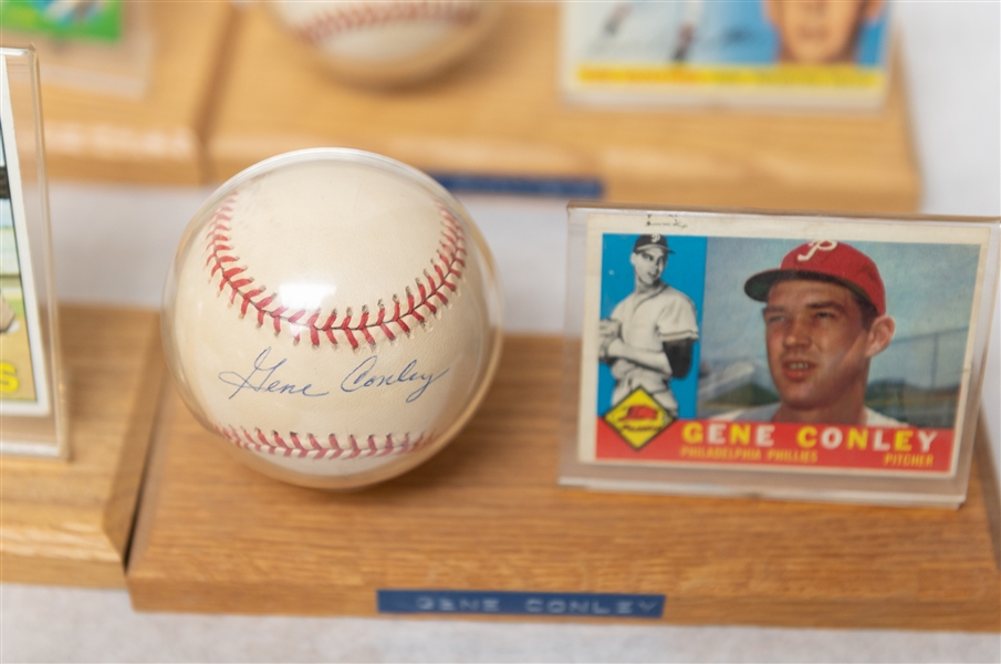 Lot of (7) Philadelphia Phillies Single Signed Baseballs & Baseball Card of Vintage Players w. John Briggs - JSA Auction Letter