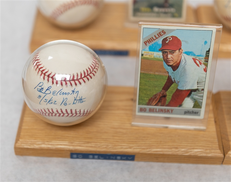 Lot of (7) Philadelphia Phillies Single Signed Baseballs & Baseball Card of Vintage Players w. John Briggs - JSA Auction Letter