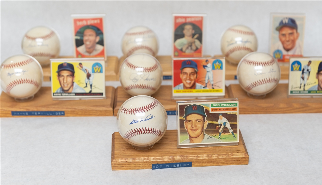 Lot of (7) Washington Senators Single Signed Baseballs & Baseball Card of Vintage Players w. Roy Sievers - JSA Auction Letter