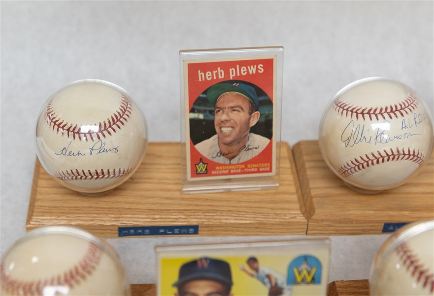 Lot of (7) Washington Senators Single Signed Baseballs & Baseball Card of Vintage Players w. Roy Sievers - JSA Auction Letter