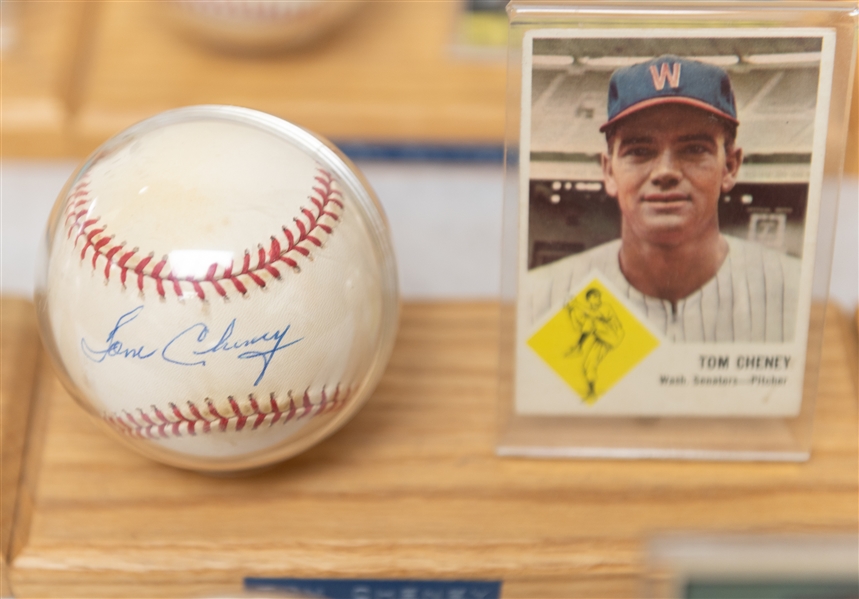 Lot of (7) Washington Senators Single Signed Baseballs & Baseball Card of Vintage Players - JSA Auction Letter