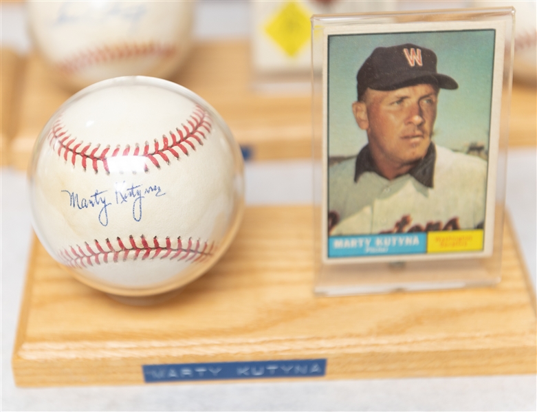 Lot of (7) Washington Senators Single Signed Baseballs & Baseball Card of Vintage Players - JSA Auction Letter