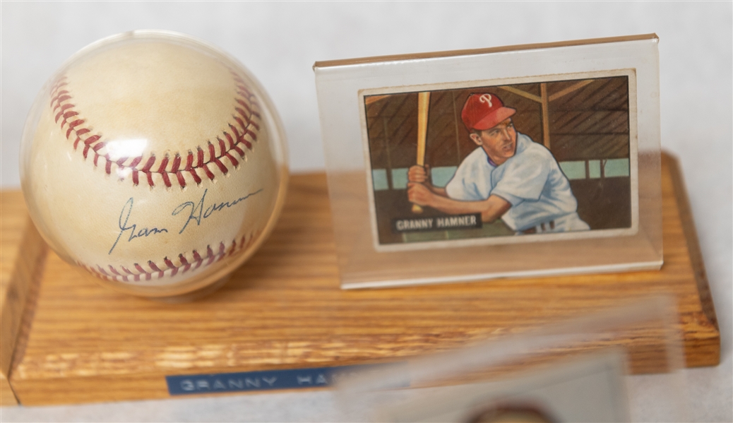 Lot of (7) Philadelphia Phillies Single Signed Baseballs & Baseball Card of Vintage Players w. Curt Simmons, Seminick - JSA Auction Letter